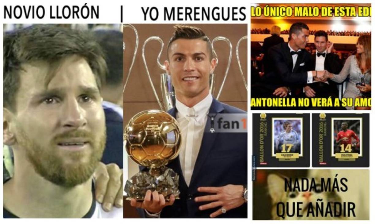Cristiano Ronaldo conquistó su cuarto Balón de Oro el cual fue otorgado por la revista francesa France Football, ganando a Lionel Messi y las redes sociales no han tardado en explotar con memes.