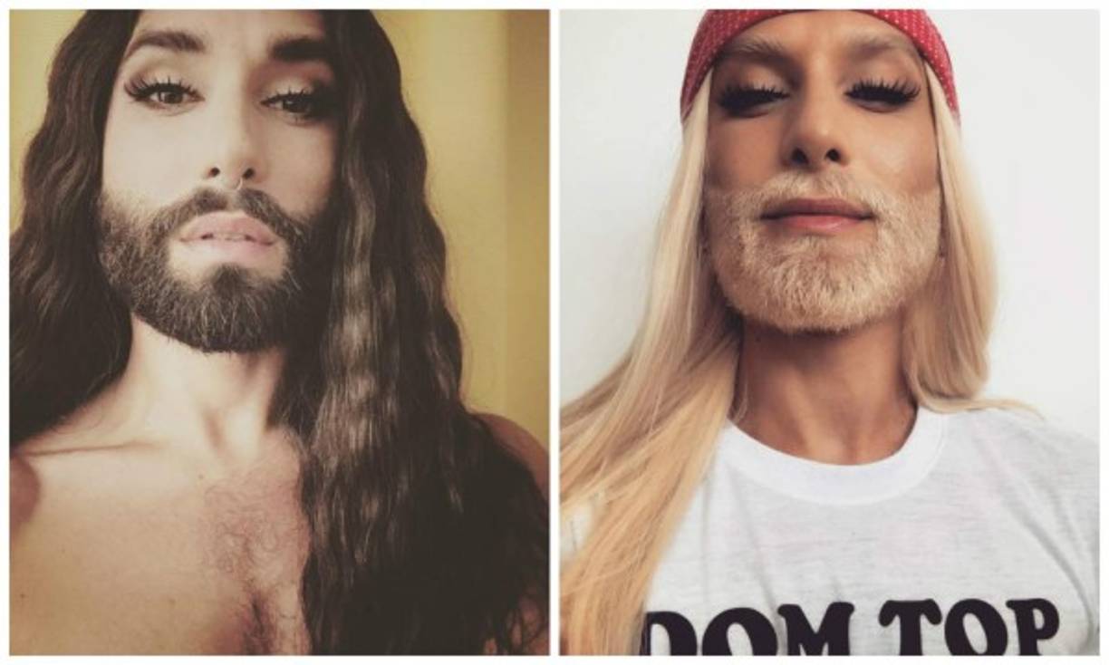 Al teñirse el cabello de rubio Wurst no tuvo otra opción que hacer lo mismo con su característica barba.