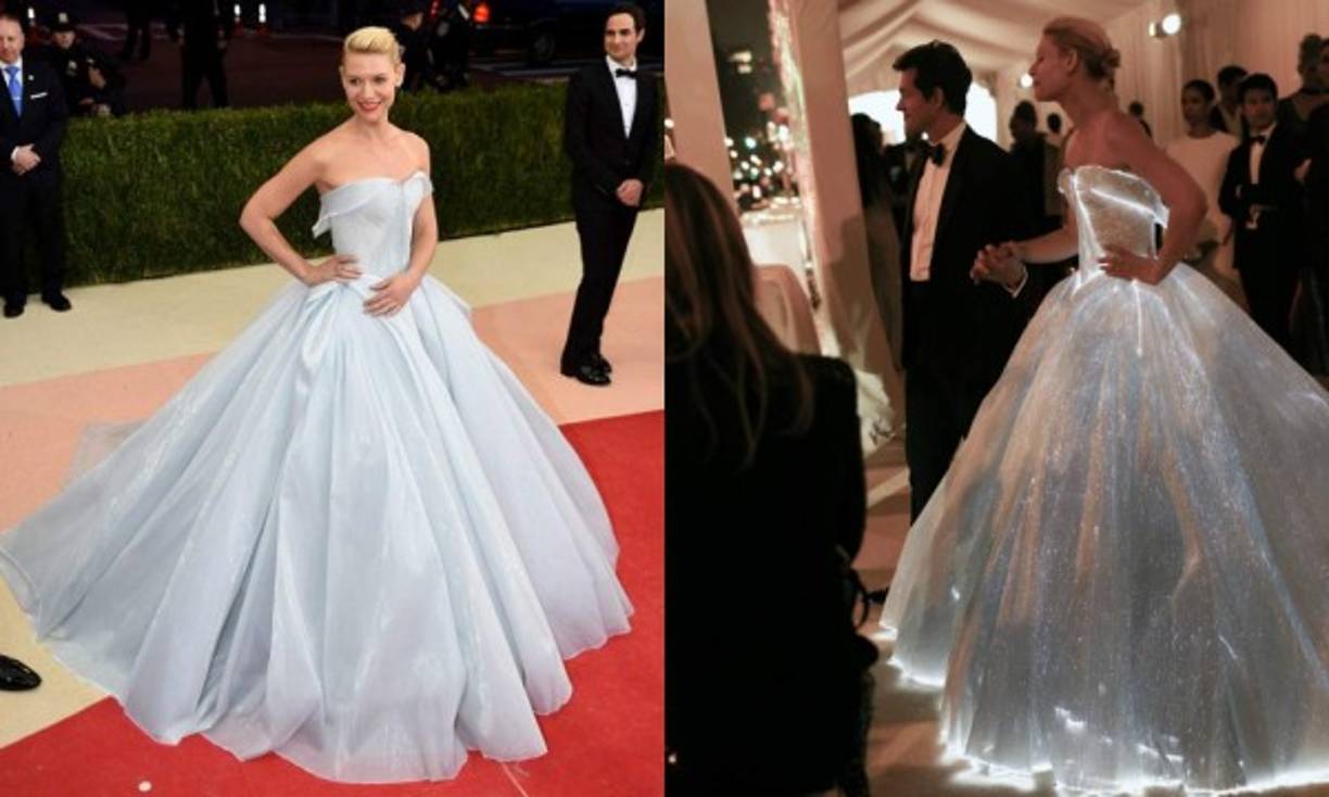 Claire Danes literalmente deslumbró en la gala de 2016 con un vestido de Zac Posen lleno de luces.