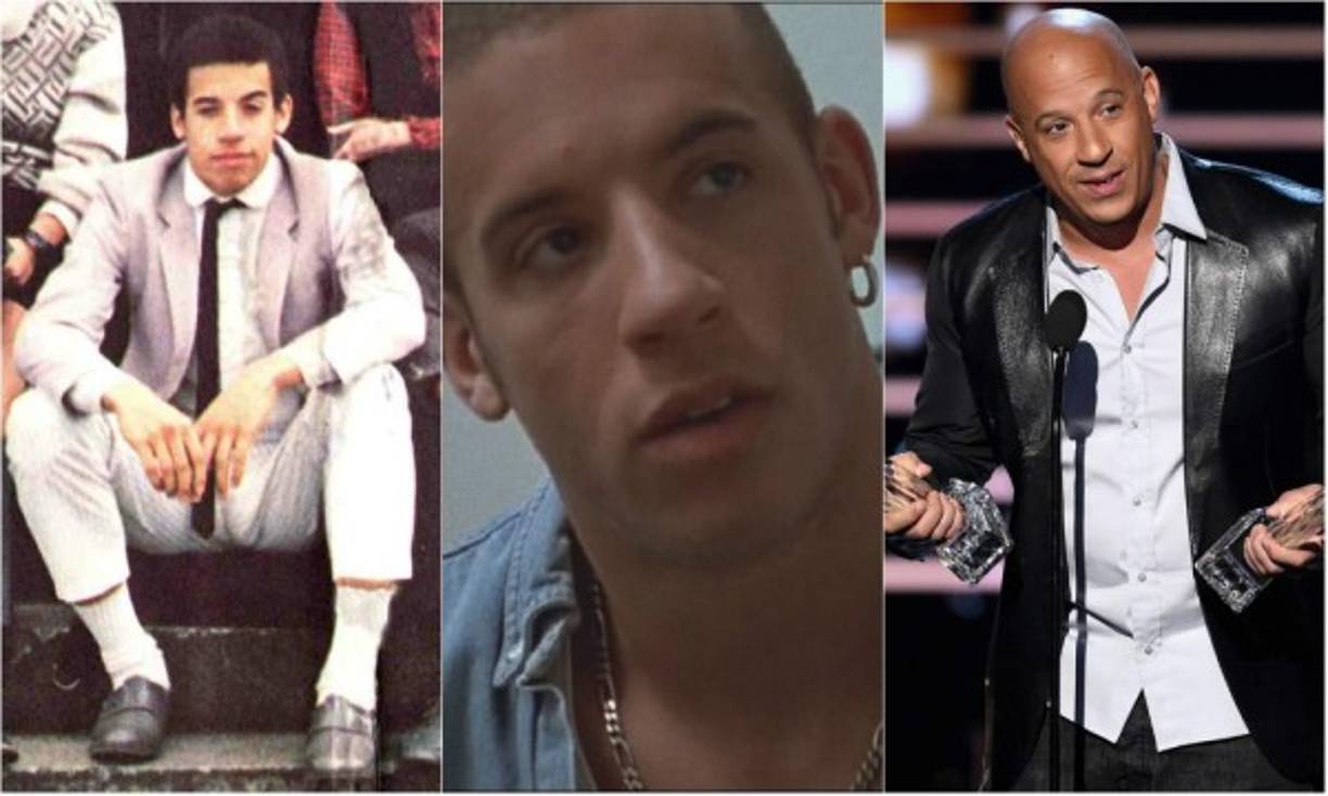 Vin Diesel a través de los años: 1985, 1990 y 2016.