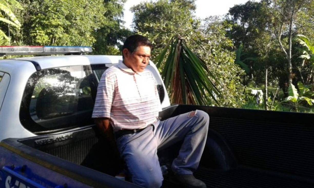 Luis Rodolfo Vásquez detenido en el barrio San Andrés del municipio de Marcala, La Paz, durante los allanamientos de la 'Operación Trueno'.