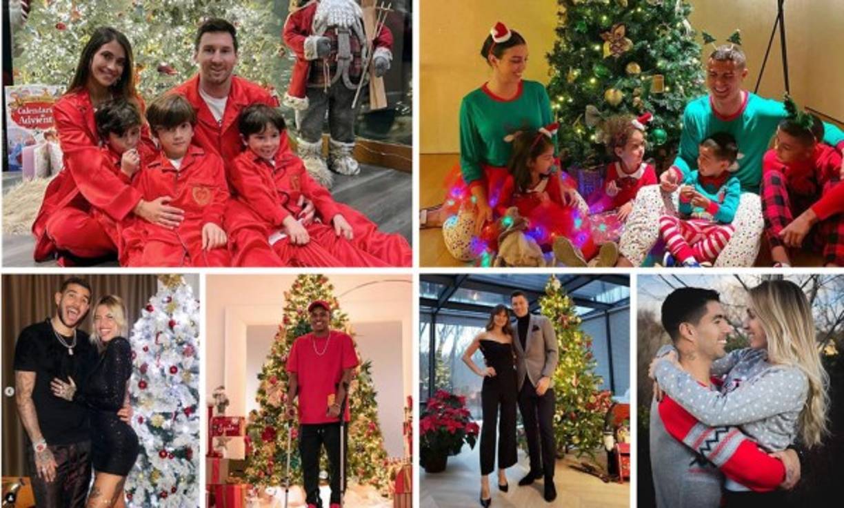 Los famosos futbolistas se olvidaron del balón por unos momentos para pasar la Navidad en familia, con sus esposas e hijos.