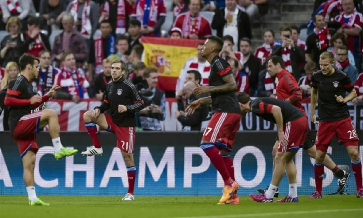 Los jugadores del conjunto bávaro en los entrenamientos .