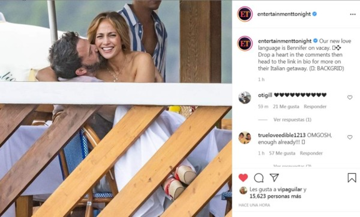 El miércoles, la cantante de “Cambia El Paso” y director de “Argo”, de 48 años, se detuvieron en Nerano, Italia, donde se dejaron ver bien acurrucados. López vestía un diminuto top sin tirantes y se posaba en el regazo de Affleck.