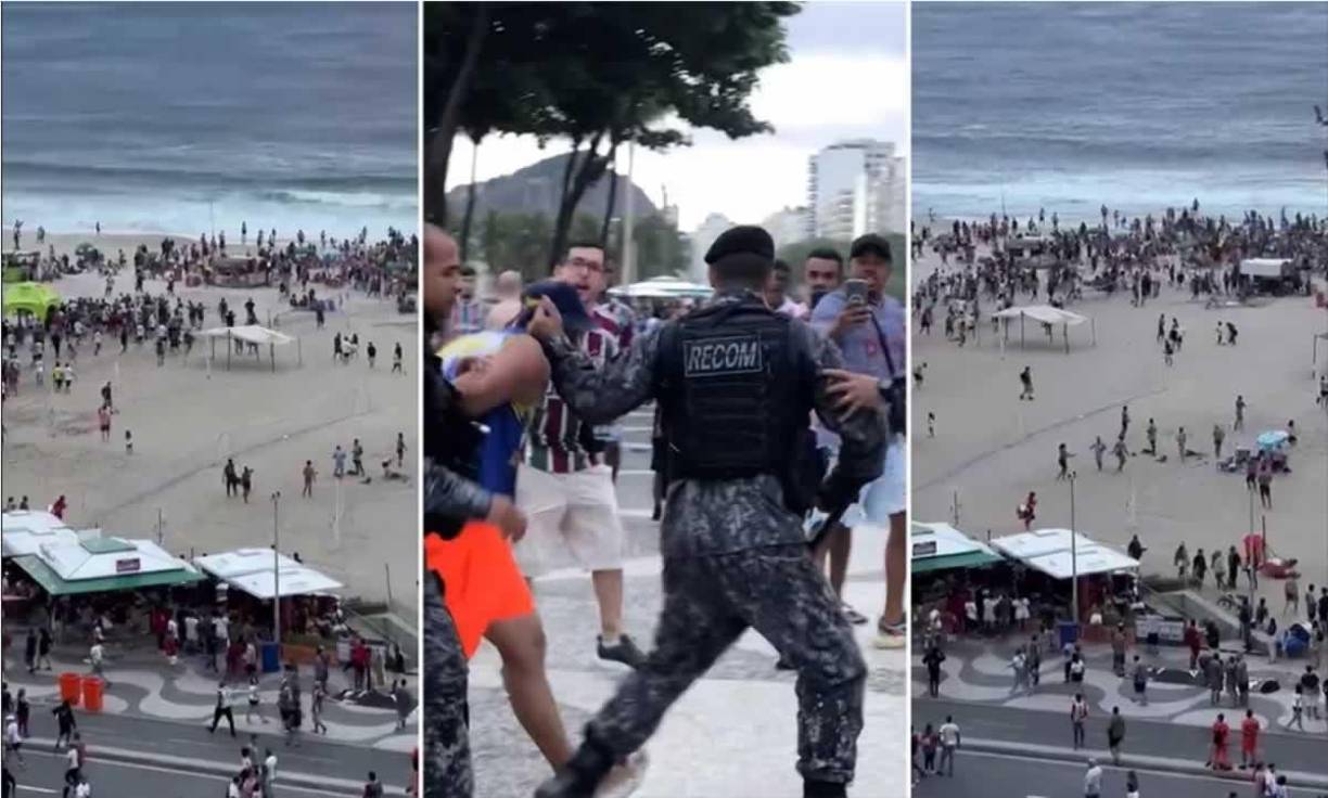 La policía, que había reforzado Copacabana para evitar este tipo de incidentes, terminó dispersando a las aficiones de ambos equipos con gases lacrimógenos, pero con más represión a los hinchas de Boca Juniors.