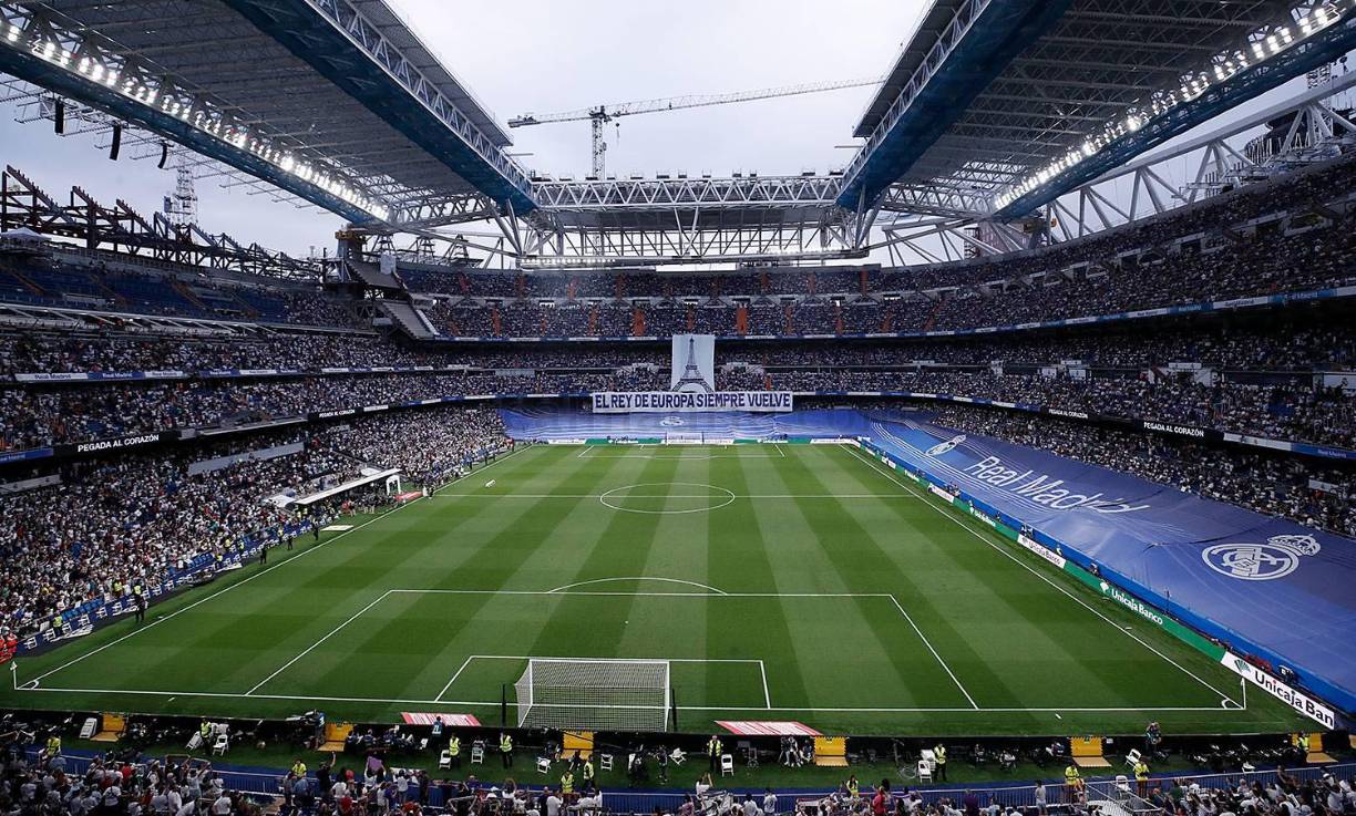 Así lució el estadio Santiago Bernabéu en el último partido del Real Madrid en esta temporada.