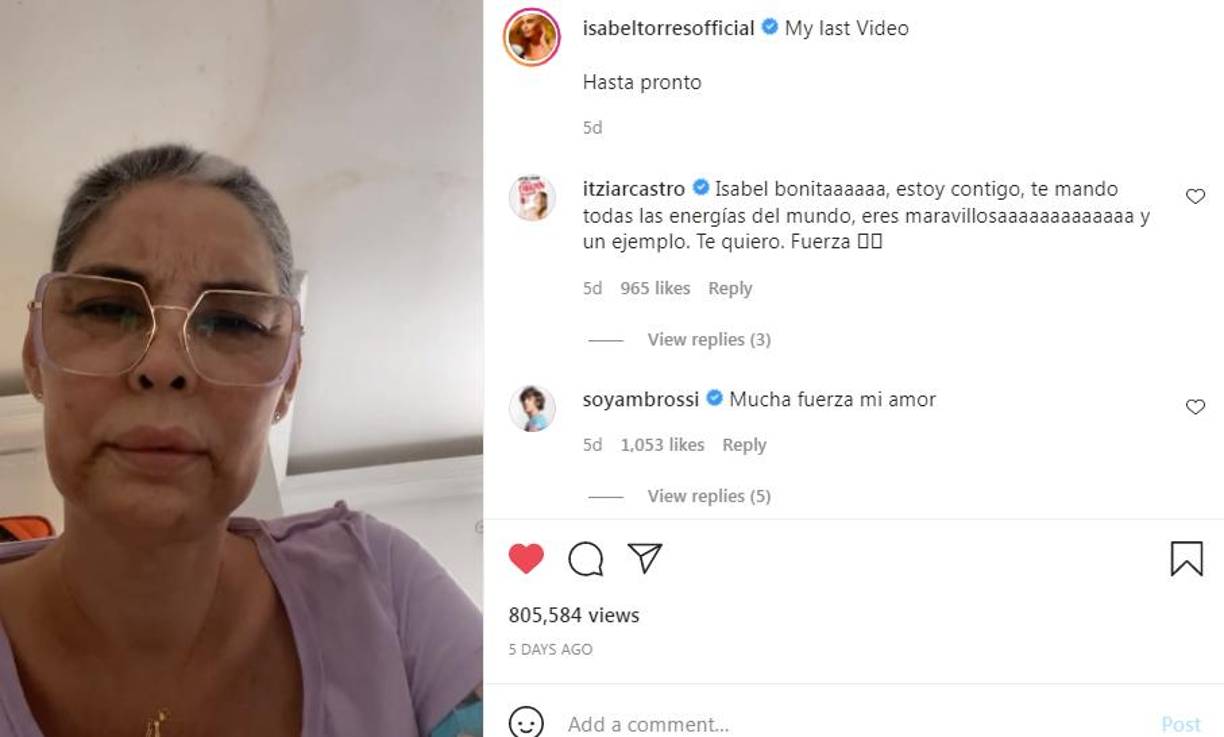 “En principio, me han dado dos meses de vida -decía la actriz quien a pesar de todo se muestra optimista a pesar de ser consciente de la gravedad de la situación-. Si supero estos dos meses, bien. Y si no, pues también”, ¿qué le vamos a hacer? La vida es así de caprichosa”.