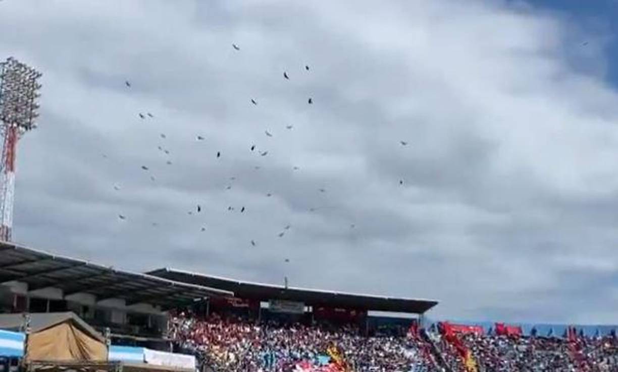 Un hecho curioso sorprendió a los colectivos de Libertad y Refundación y a las personas dentro del estadio capitalino. 