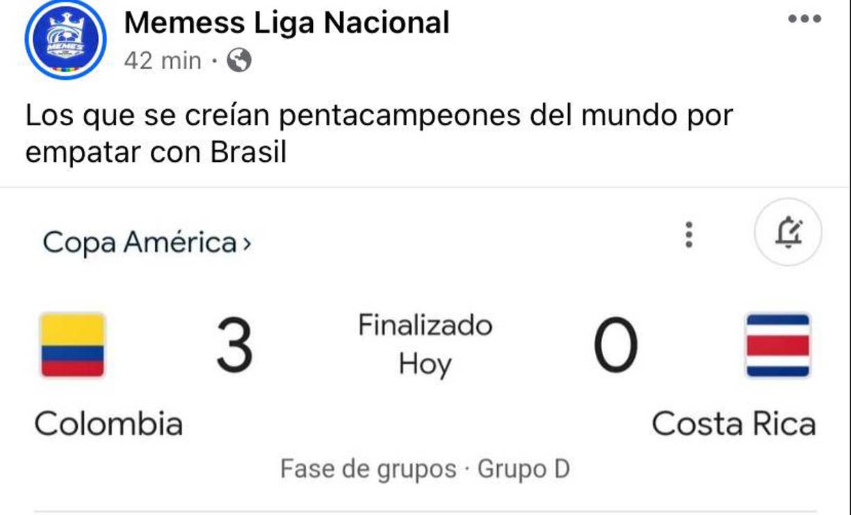 Colombia goleó a Costa Rica: los jocosos memes tras paliza en Copa América