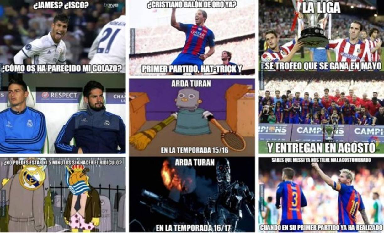 Mira los divertidos memes que dejaron las goleadas del Real Madrid a la Real Sociedad y del Barcelona al Betis en la primera jornada de la Liga española. El Atlético de Madrid igualó con el Alavés.