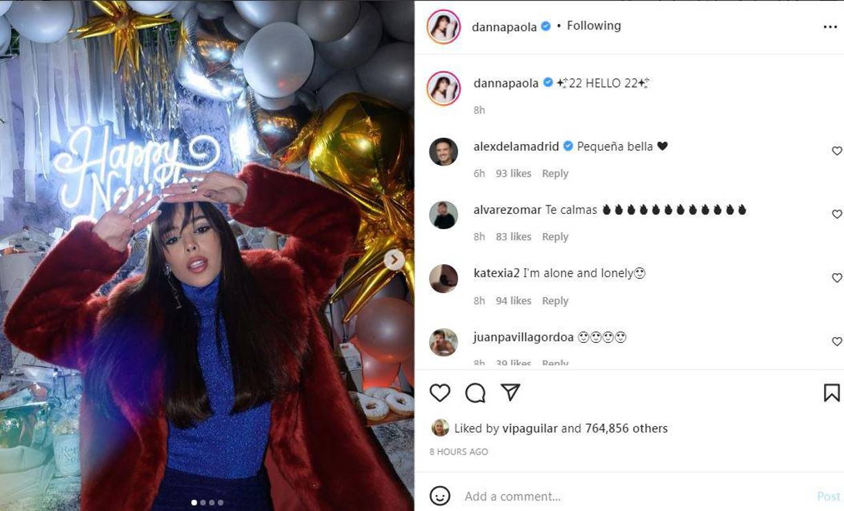 La cantante Danna Paola también expreso sus mejores deseos para este 2022.