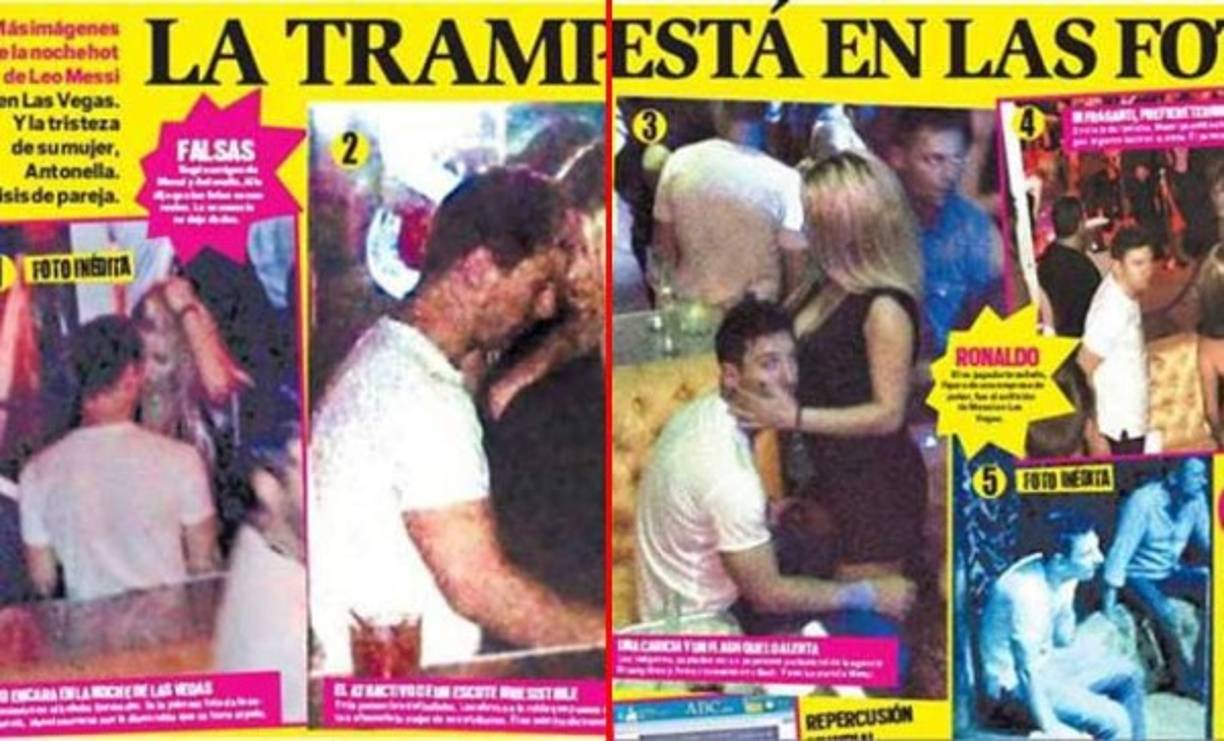Otro escándalo involucra a Lionel Messi y a un rubia en Las Vegas. El 30 de julio de 2013, el diario Muy y la revista Pronto publicaron fotografías comprometedoras del argentino. Messi aparece con dicha mujer y en posiciones sugerentes en la fiesta del brasileño Ronaldo en Las Vegas.