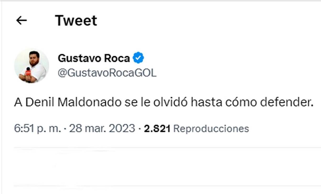 Gustavo Roca siguió criticando por la dolorosa derrota de Honduras: “A Denil Maldonado se le olvidó hasta cómo defender”.
