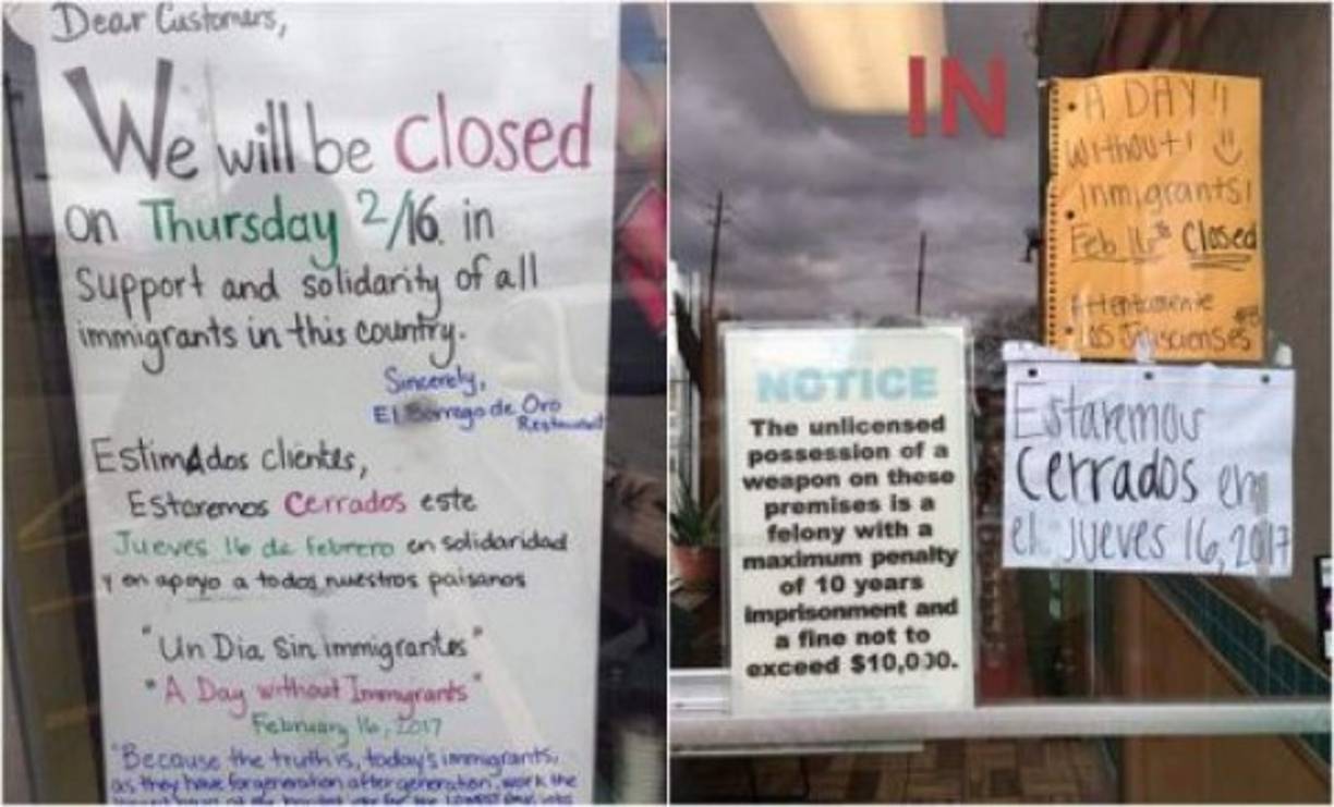 Cientos de comercios cierran sus puertas en apoyo a un ‘Día sin inmigrantes’. <br/>Foto tomada de @conectmigrante 2