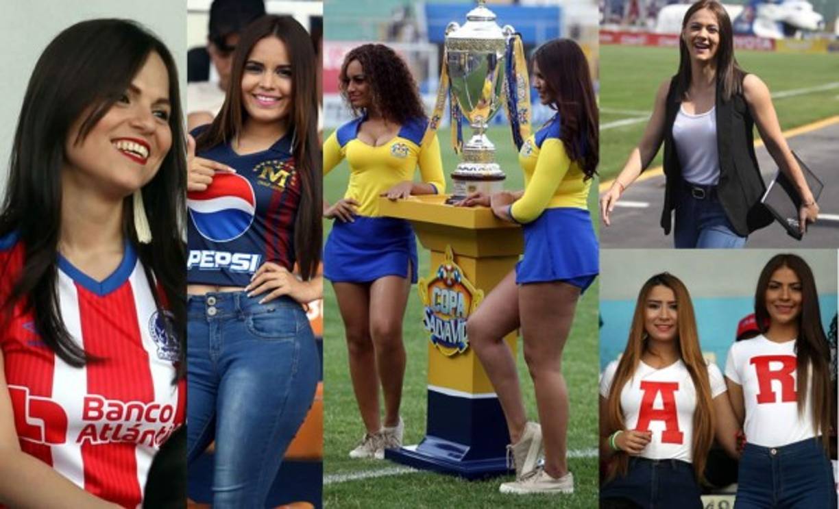Hermosas mujeres han adornado el partido de ida de la semifinal del Torneo Clausura 2018 entre Olimpia y Motagua en el estadio Nacional.