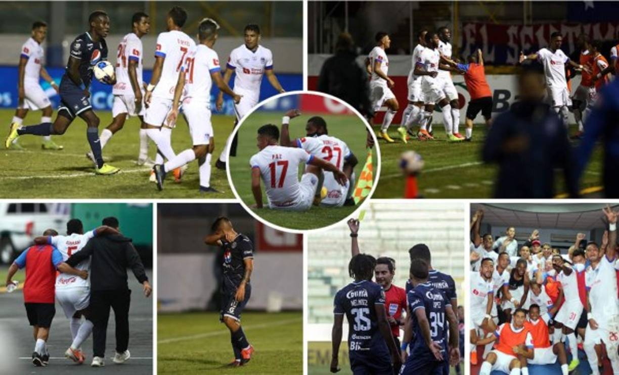 Estas son las imágenes más llamativas que nos dejó la victoria del Olimpia (2-1) contra el Motagua en una disputa más del clásico capitalino en el estadio Nacional.