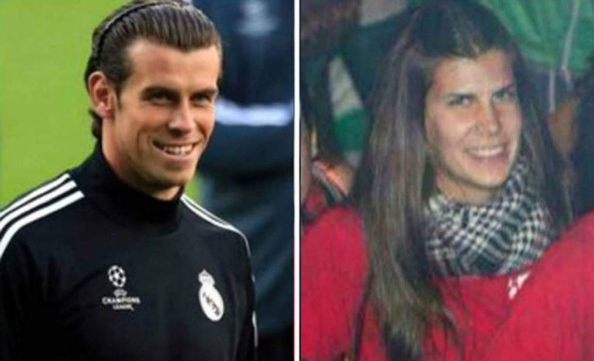 Gareth Bale y una mujer con un parecido increíble a él.