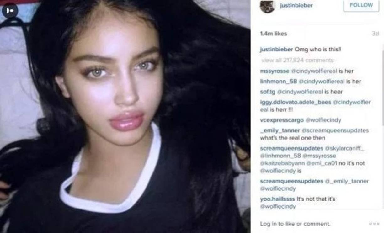 La modelo saltó a la fama en 2016 cuando Justin Bieber publicó una foto de ella en Instagram con el texto: '¡Dios mío, quién es ella!', cautivado por la belleza de Cindy, quien en ese entonces tenía 17 años.<br/>
