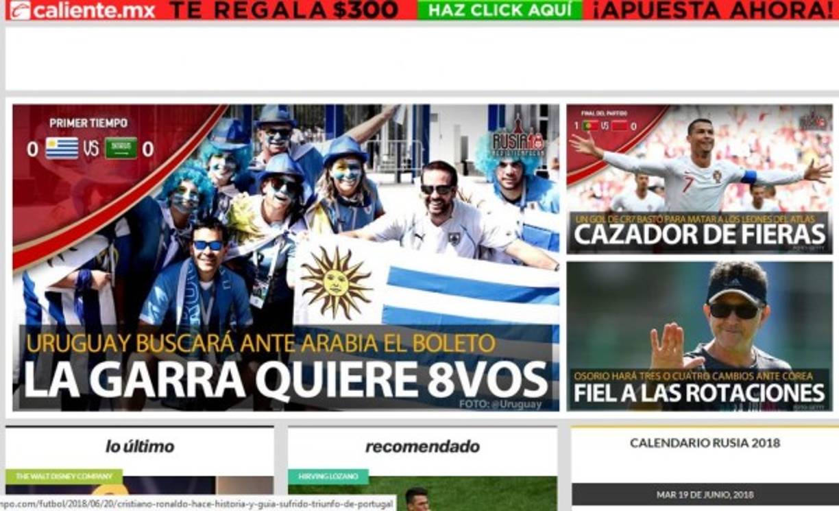 Portal Mediotiempo de México.