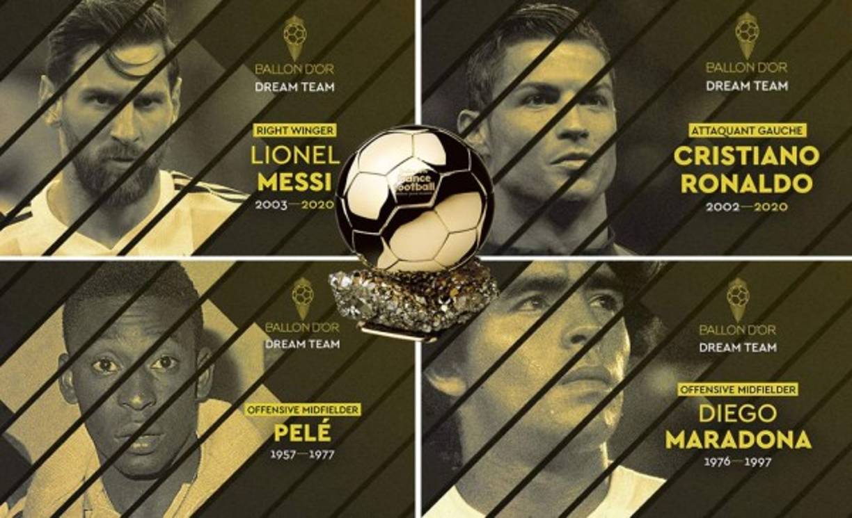France Football ha publicado el 11 ideal histórico del Balón de Oro, un 'Dream Team' con los mejores futbolistas de la historia para la revista francesa.