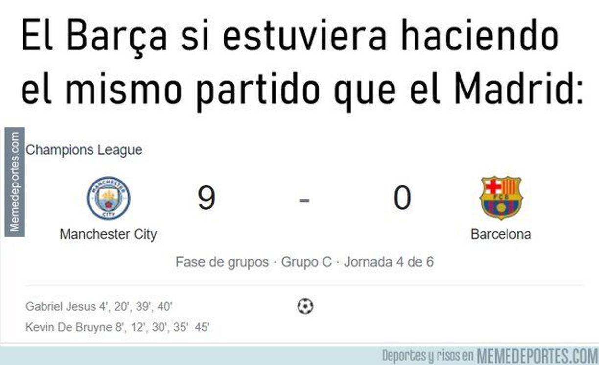 Burlas al Barcelona: Los mejores memes tras el Manchester City - Real Madrid