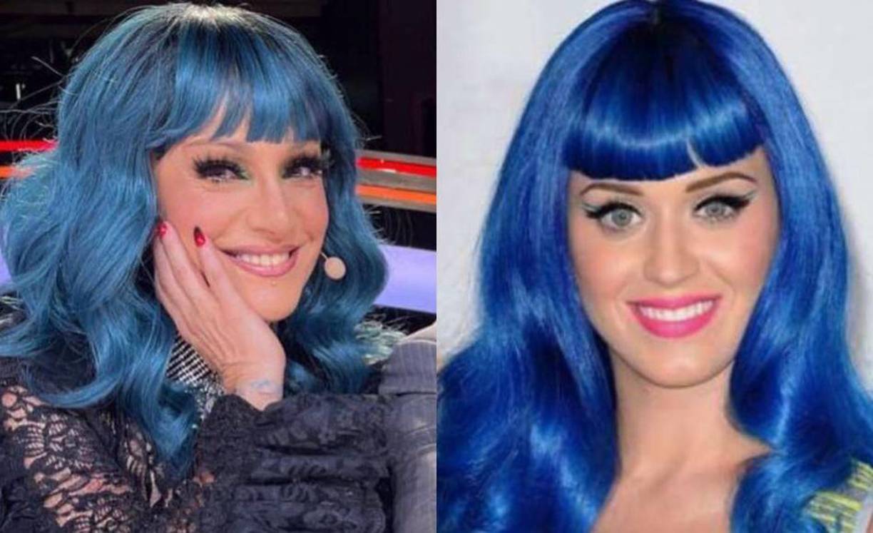 El popular cabello azul de Katy fue utilizado por Lola el pasado sábado en La Academia. 