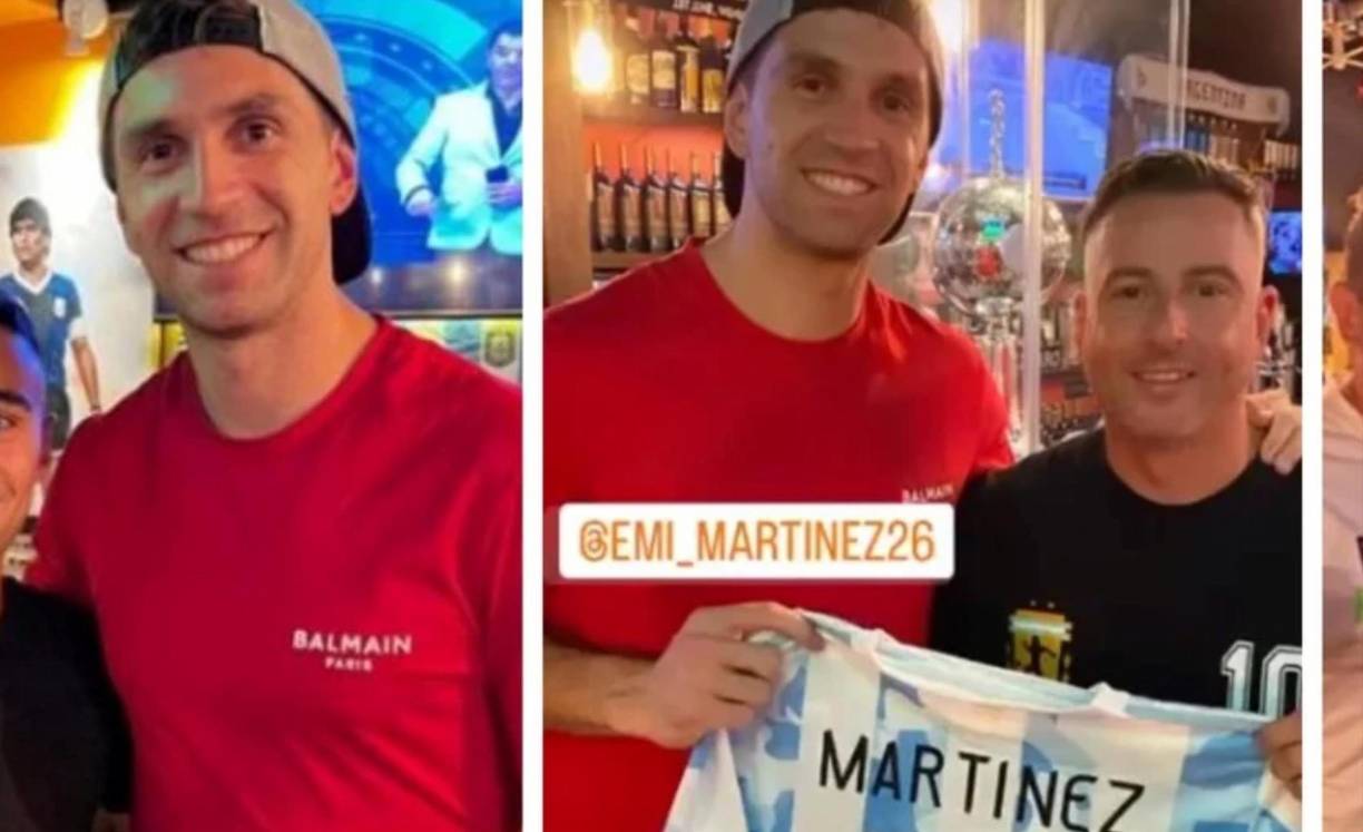 Emiliano Martínez fue de los primeros futbolistas en llegar a Miami para sumarse a la Selección Argentina. El arquero del Aston Villa fue directo a disfrutar de una carne en unos de los restaurantes. El portero estuvo acompañado de su hermano y respondió a los varios pedidos de autógrafos, fotos y hasta un niño se llevó guantes.