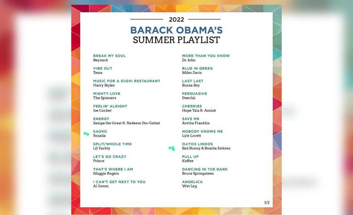 Listado oficial de canciones 1 de 2