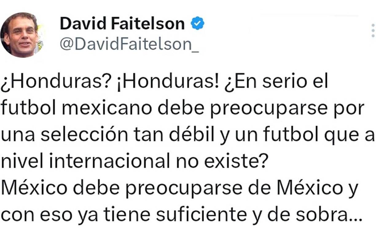 Este es el mensaje que publicó David Faitelson en sus redes sociales, la cual recibió la contestación de Salvador Nasralla.