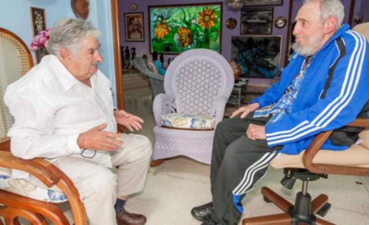 José Mujica con Fidel Castro.