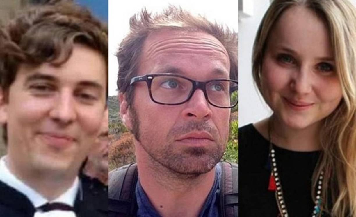 Un exestudiante de LSE Valentin Ribet, Mathieu Hoche y Marie Lausch.