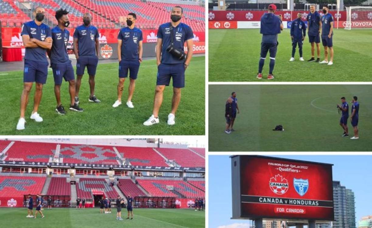 Las imágenes del reconocimiento que realizó la Selección de Honduras de la cancha del estadio BMO Field previo al partido contra Canadá en su debut en la eliminatoria mundialista.