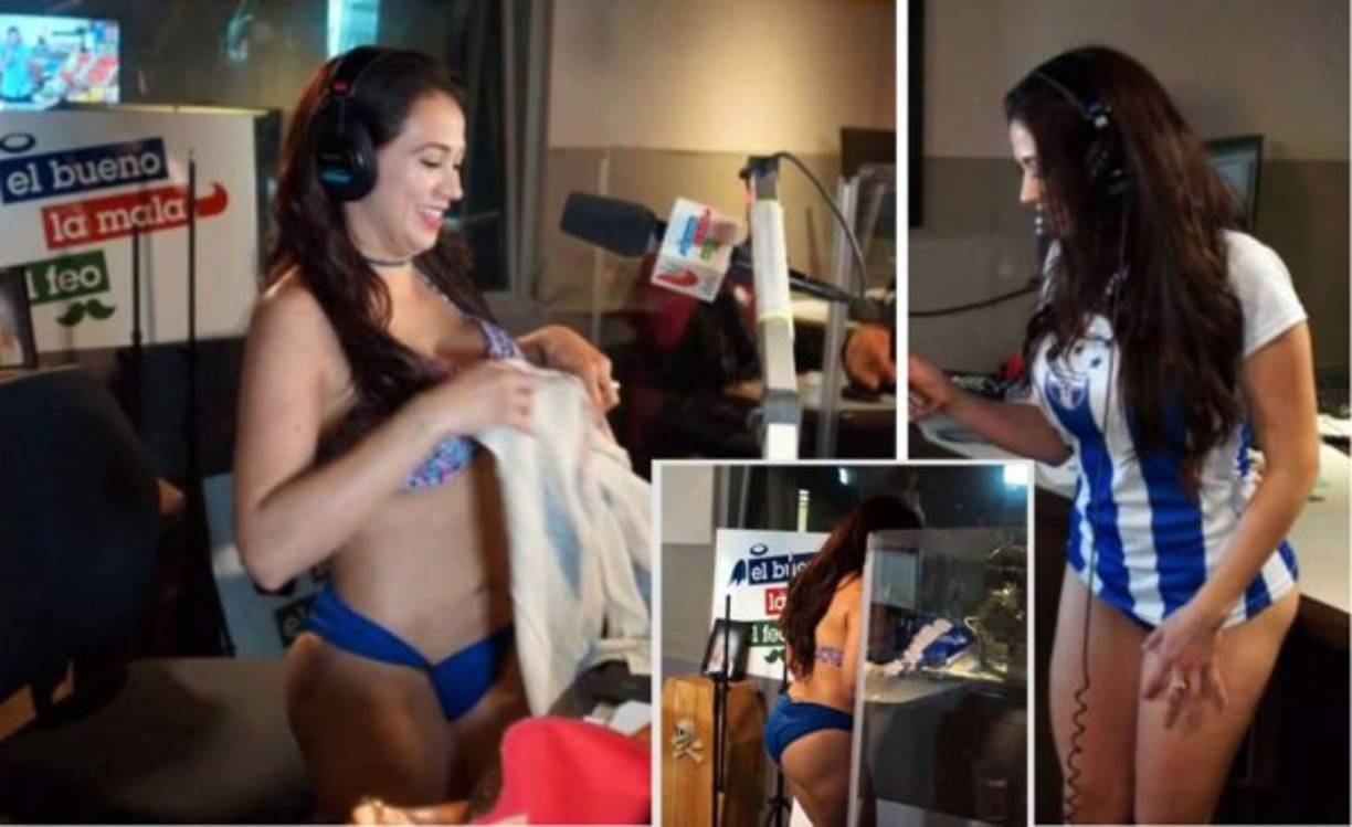 En la eliminatoria para el Mundial de Rusia 2018, Carla Medrano hizo una sexy apuesta para el partido de Honduras ante México en el estadio Azteca y le tocó pagar tras la derrota catracha.