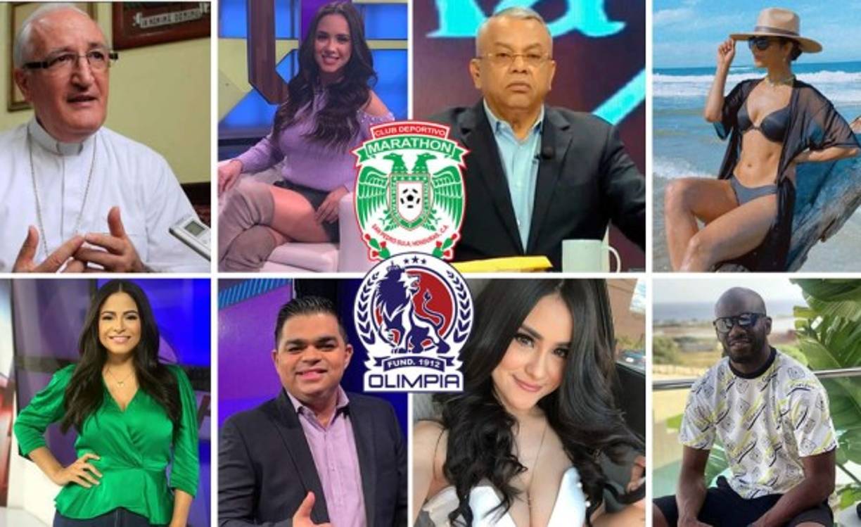 Marathón y Olimpia disputan el partido de vuelta de la finalísima del Torneo Apertura 2020-2021 y estos famosos hondureños estarán apoyando a su equipo favorito.