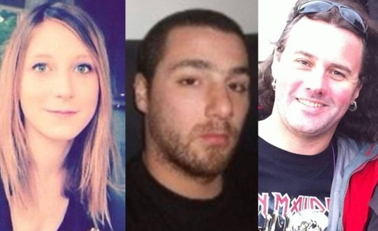 Elodie Breuil , 23, Thomas Ayad , 32, y Guillaume B. Decherf, 43, todos de Francia.<br/>