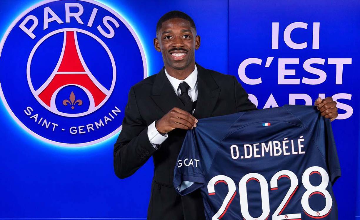 Ousmane <b>Dembélé </b> firmó un contrato de cinco años con el París S aint Germain, anunció el club francés. El extremo de esta manera le puso fin a su etapa en el Barcelona.
