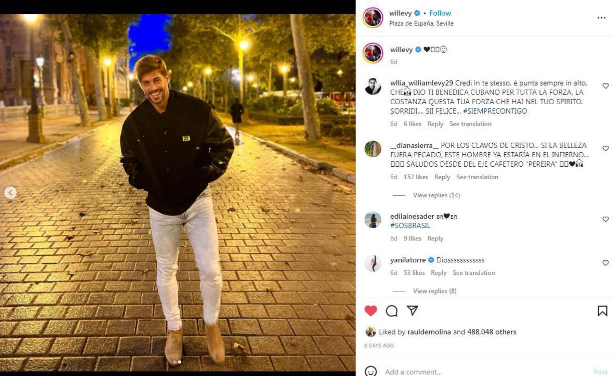 William Levy también ha compartido varias imágenes de su viaje a España. 