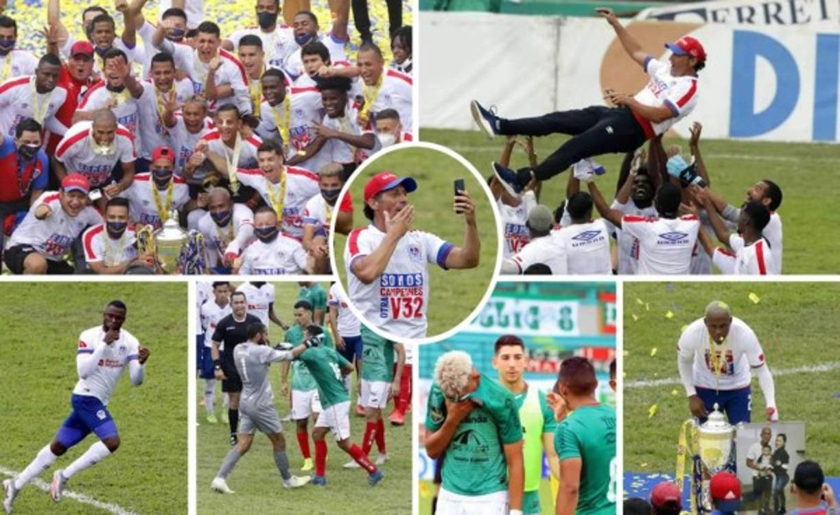 Las imágenes que dejó la consecución del título 32 del Olimpia en la Liga Nacional de Honduras tras vencer al Marathón por 0-1 en la vuelta de la finalísima del Torneo Apertura 2020 en el estadio Yankel Rosenthal. Fotos Neptalí Romero