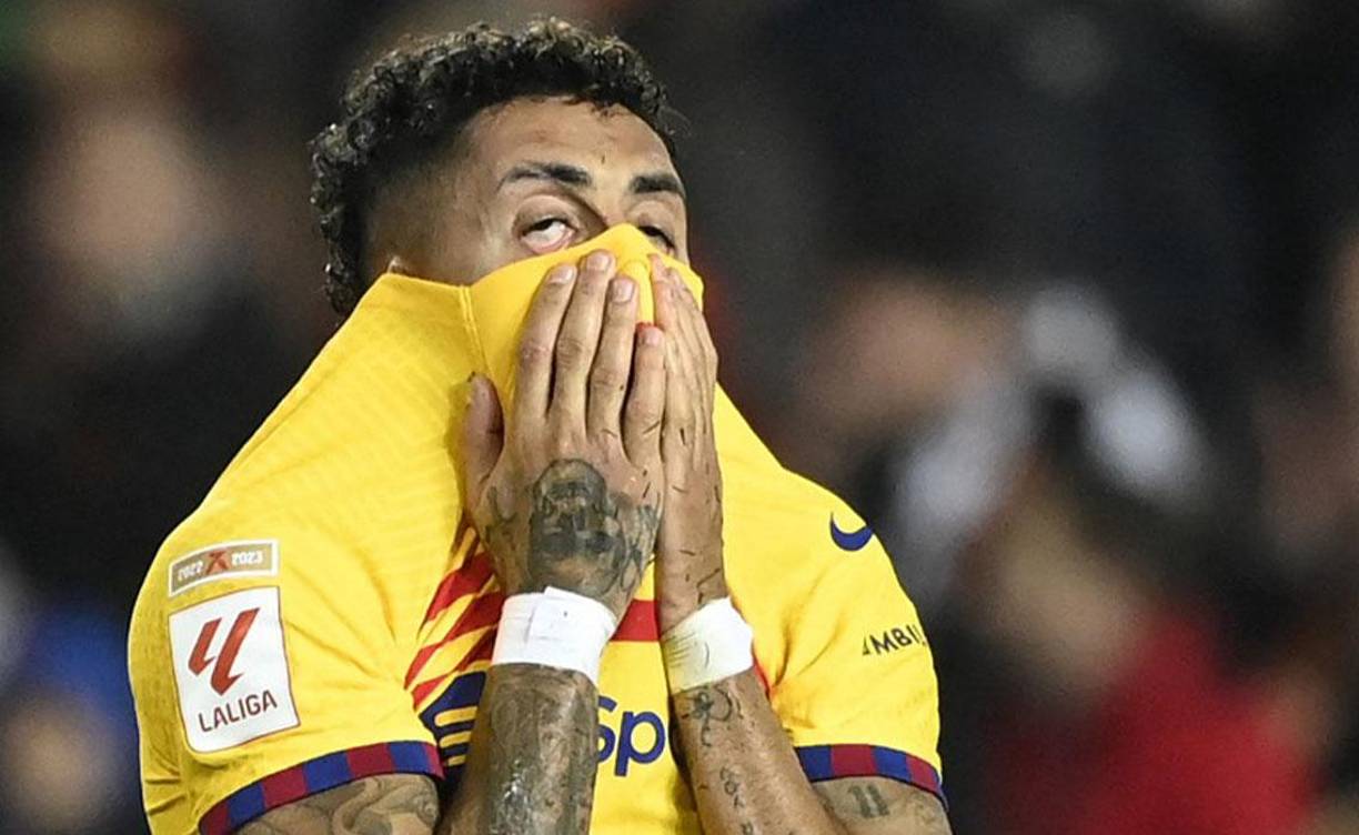 Raphinha tuvo una gran ocasión en el 82, pero sin fortuna para marcar.