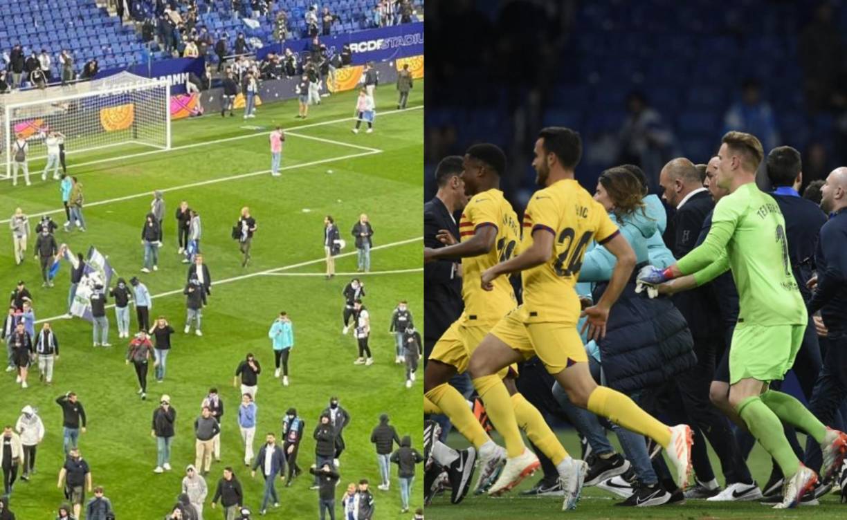 El FC Barcelona se proclamó campeón de la Liga de España en campo del Espanyol pero no pudo celebrar como pretendía la conquista del campeonato. Lo que ocurrió fue lamentable.