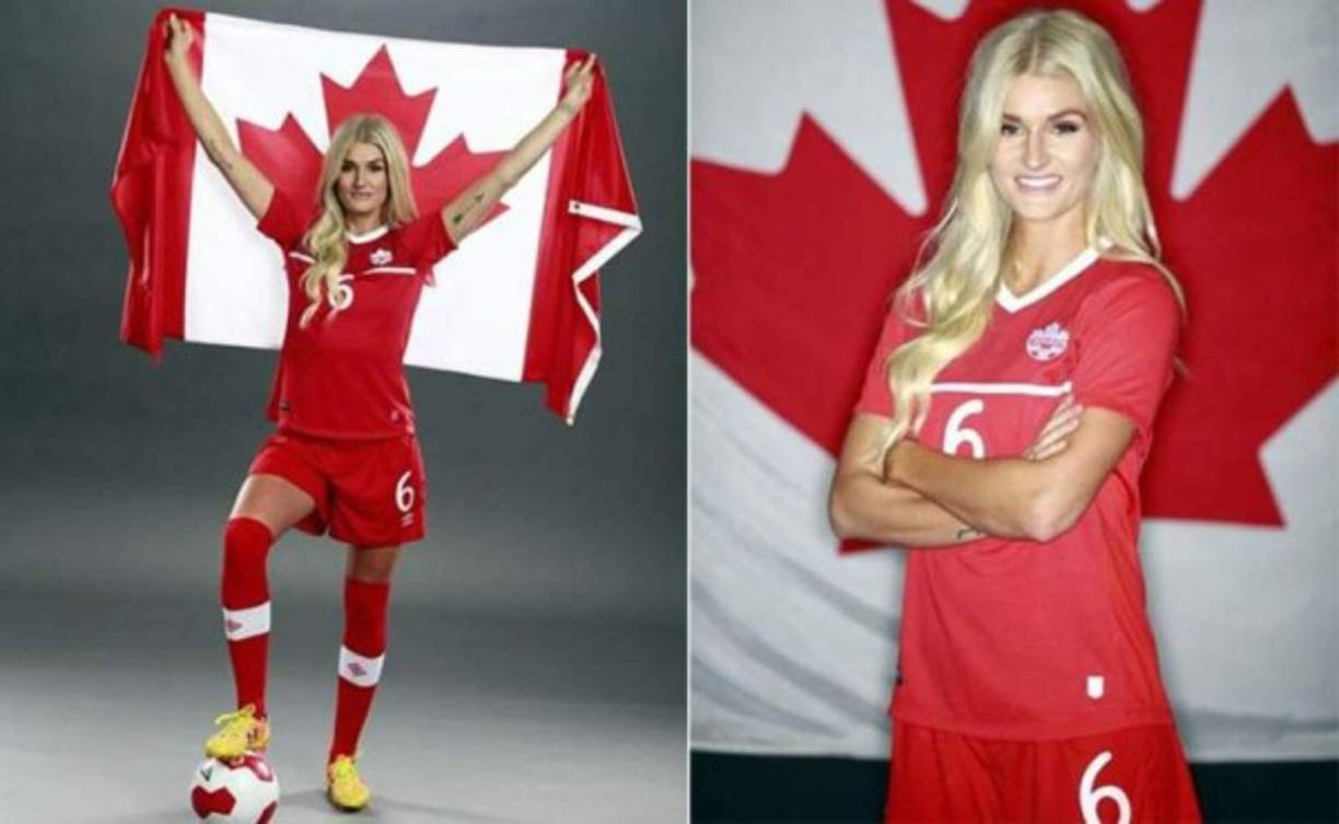 Kaylyn Kyle. Esta linda jugadora brilló en el mediocampo de Canadá en los Juegos Olímpicos de Londres 2012, donde ganó la medalla de bronce. Tiene 28 años.