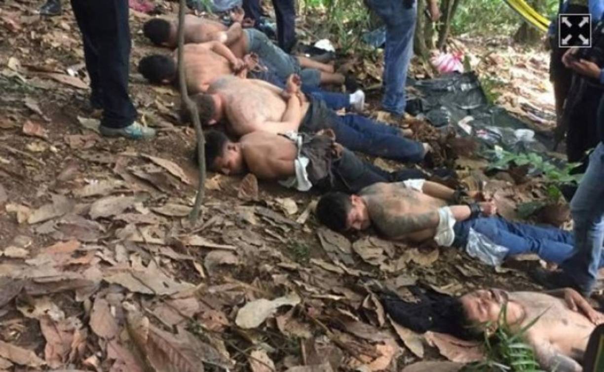 Eran 11 miembros de la estructura criminal MS-13 que fueron capturados por agentes de la Policía Nacional y de la Fuerza Nacional Antimaras y Pandillas. Uno de ellos falleció.
