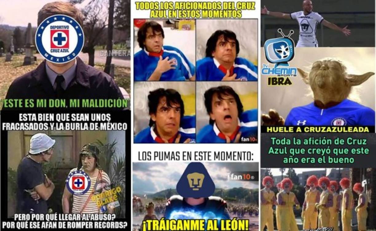 Los divertidos memes que dejaron una nueva 'cruzazuleada' del Cruz Azul, que llegaba con ventaja de 4-0 pero los Pumas remontaron (4-0) y eliminaron a la Máquina Cementera para clasificarse a la final de la Liga MX.