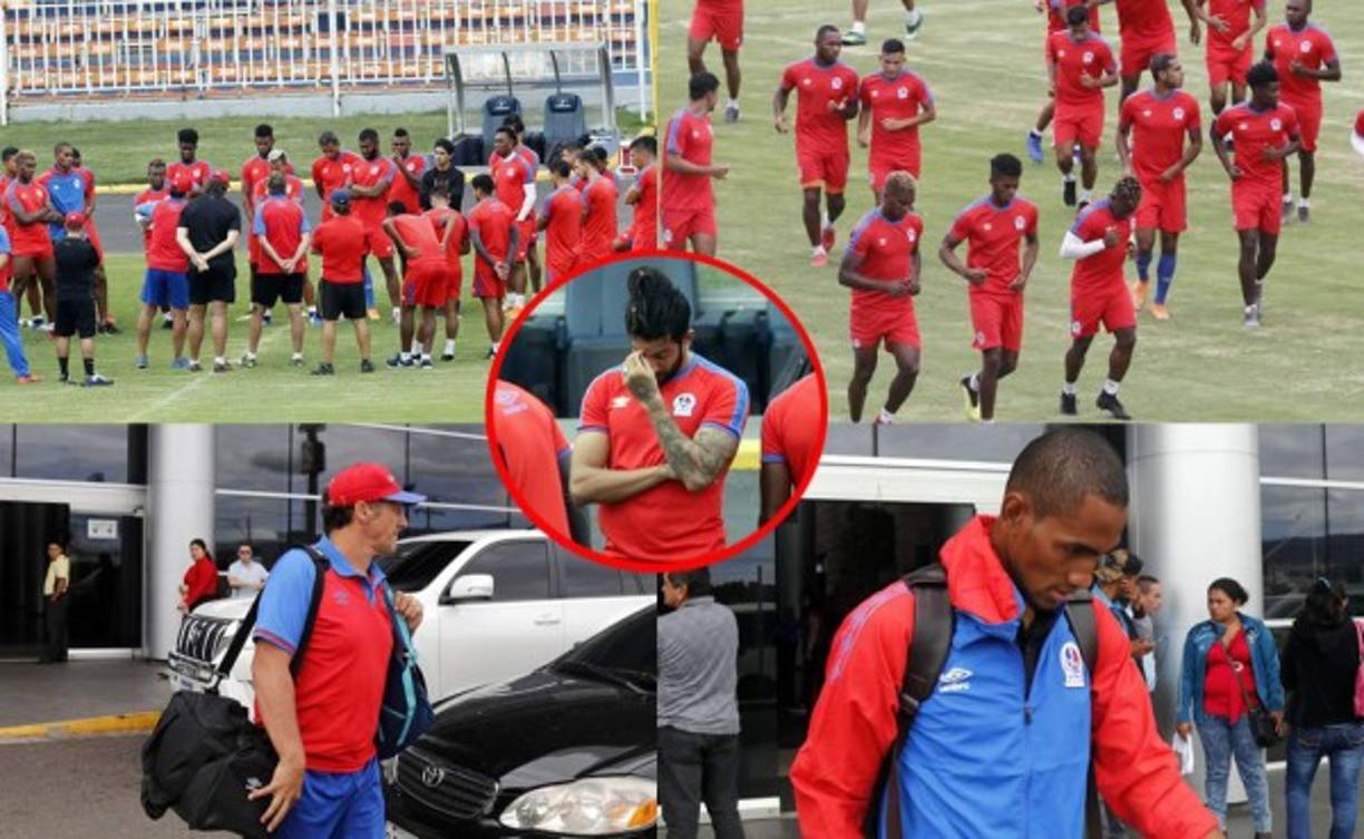 Tristes y cabizbajos se mostraron los jugadores del Olimpia un día después de la dolorosa eliminación contra el Saprissa en las semifinales de la Liga de Concacaf. Fotos Ronald Aceituno