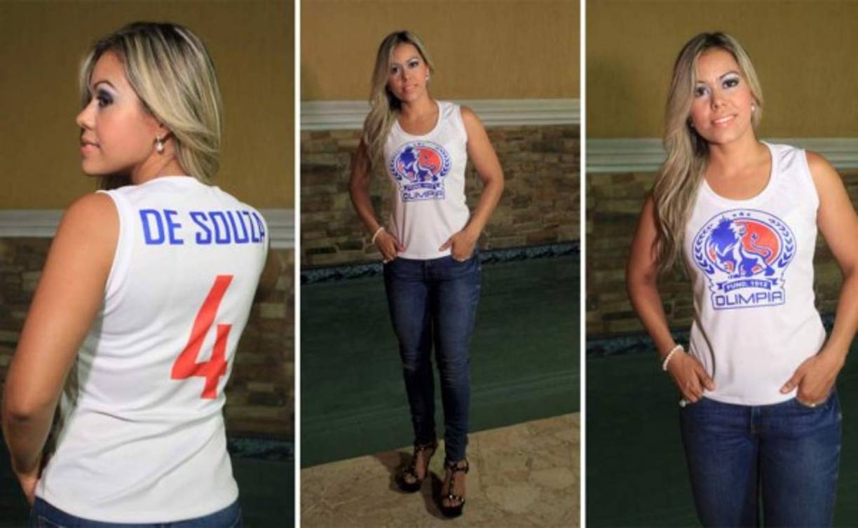 Solange Olivera, una chica hondureña que es esposa del defensor brasileño Fabio de Souza del Olimpia.