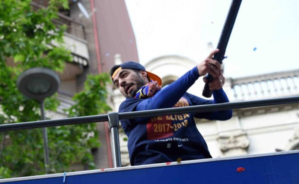 El uruguayo Luis Suárez en la celebración.