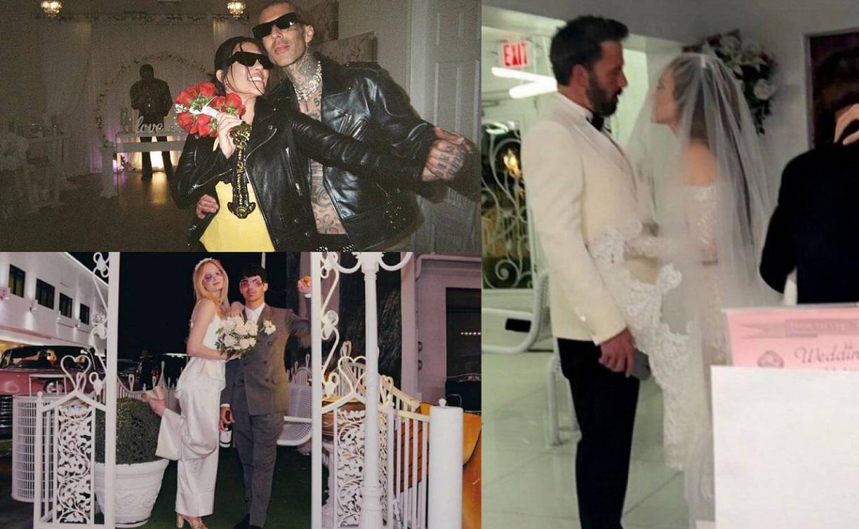 La ciudad de Las Vegas, en Nevada, Estados Unidos, se ha convertido en un icónico lugar en el que han contraído matrimonio muchas celebridades. Mientras que algunas caras famosas optan por ir a locales exóticos para intercambiar nupcias, algunas de las parejas más populares de Hollywood han oficializado su amor con una pequeña ceremonia en Las Vegas. Estas son algunas de las famosas parejas que se han casado en la “Ciudad del Pecado”.