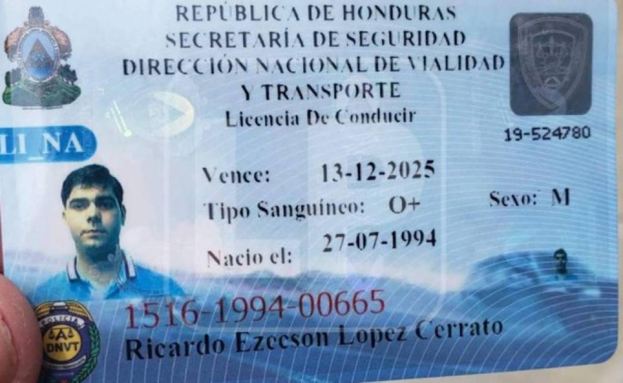Valmaña tenía una licencia para conducir con otro nombre, pero con su rostro.