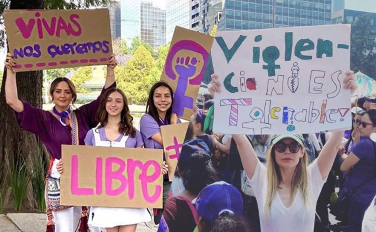 En el marco del Día Internacional de la Mujer, varias famosas se unieron a las más de 80 mil personas que marcharon para exigir seguridad y justicia ante la ola de feminicidios y la violencia de género que se sufre en México.