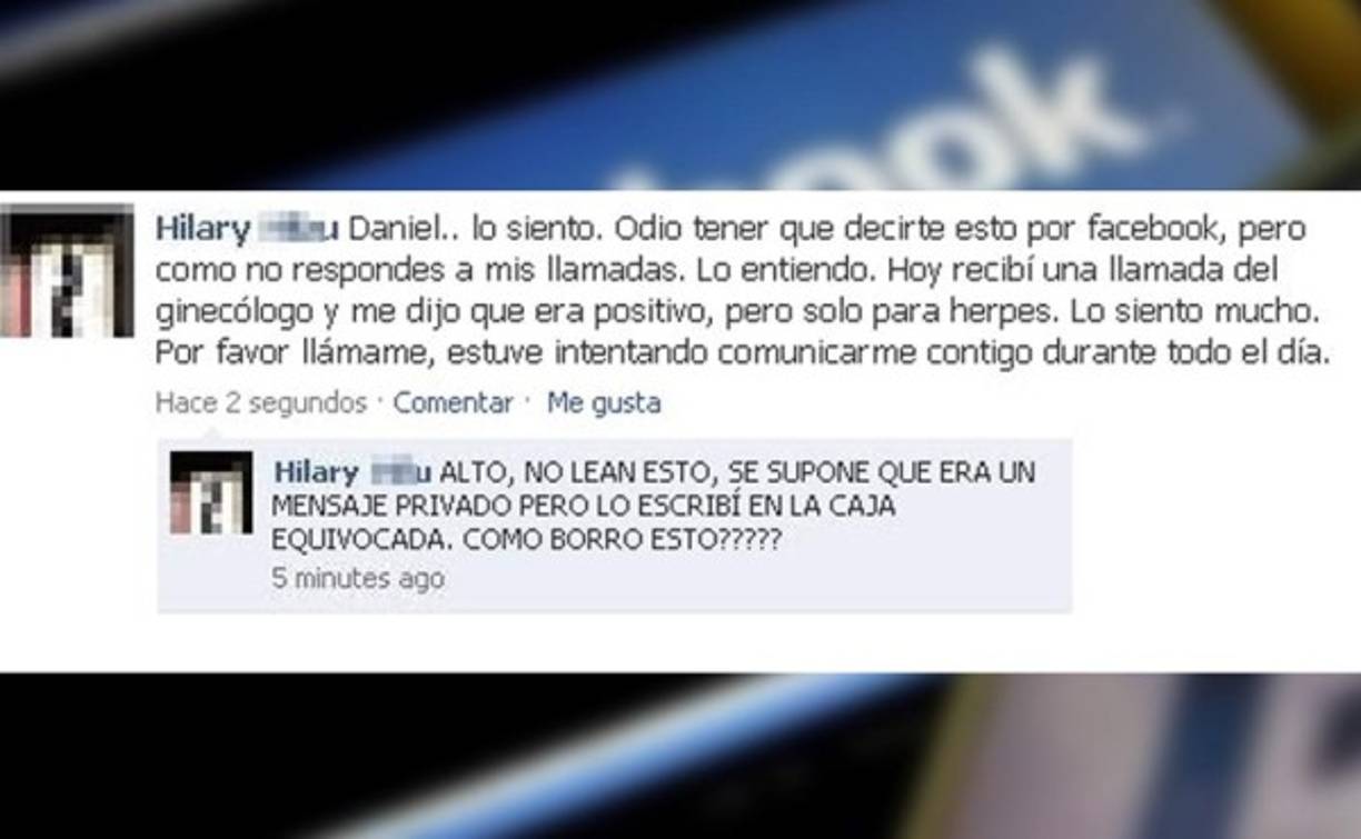 Y para aquellos que son nuevos en Facebook, pregunten cómo se manda un mensaje privado antes de cometer algún error como el de 'Hilary'.